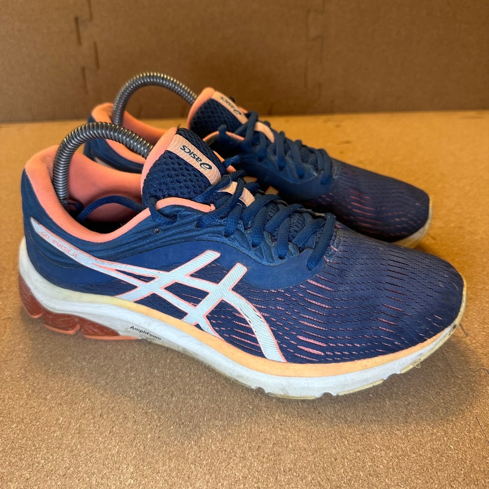 Asics Gel-Pulse 11 Womens Running‎ Shoes Navy Blue Coral Pink 1012A457 Size 9